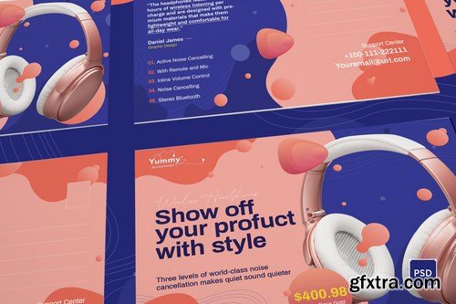 Digital Products Postcard PSD Template