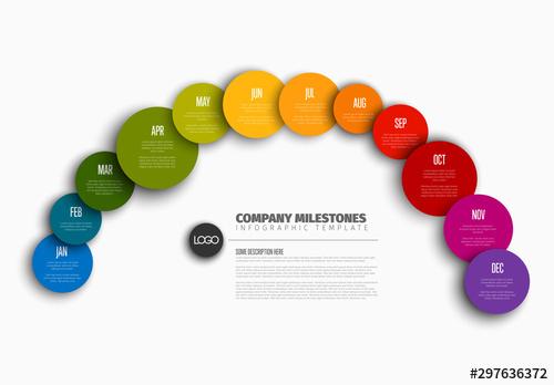 Colorful Annual Timeline Infographic - 297636372 - 297636372