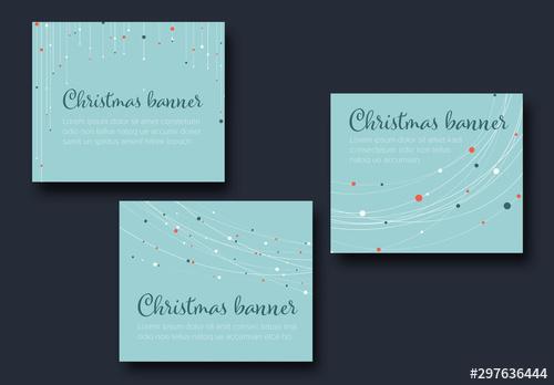 Blue Christmas Web Banner Layout Set - 297636444 - 297636444