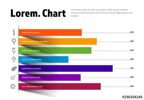 Colorful Chart Infographic with Outlined Icons - 298304248 - 298304248