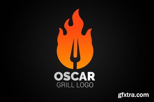 Letter O Fire Grill Logo