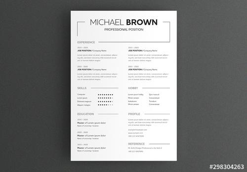 Minimalist Resume Layout With Black Accent - 298304263 - 298304263