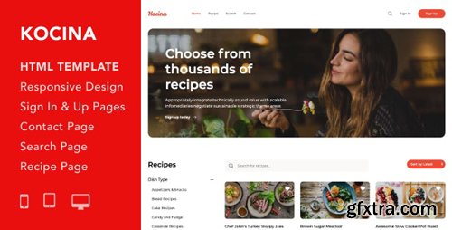 ThemeForest - Kocina v1.0.0 - Cooking Recipes HTML5 Responsive Template - 25392984