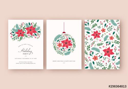 Holiday Party and Card Layout Set - 298364813 - 298364813