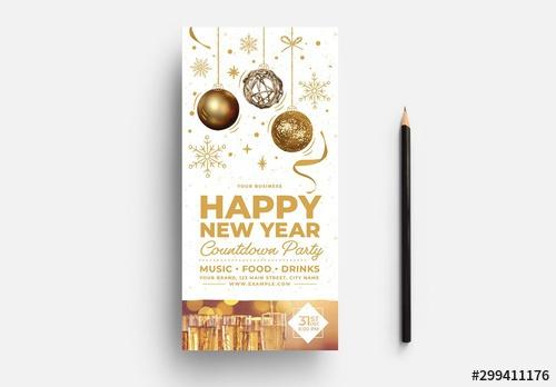 New Year's Eve Card Layout with Light Theme - 299411176 - 299411176