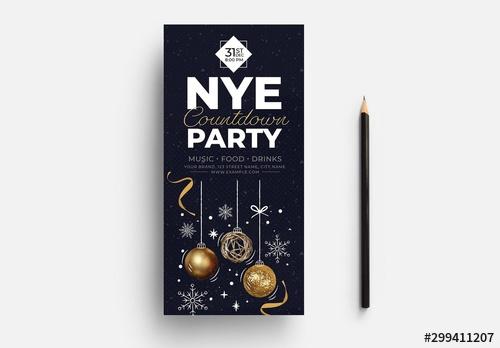 New Year's Eve Party Card Layout with Festive Theme - 299411207 - 299411207