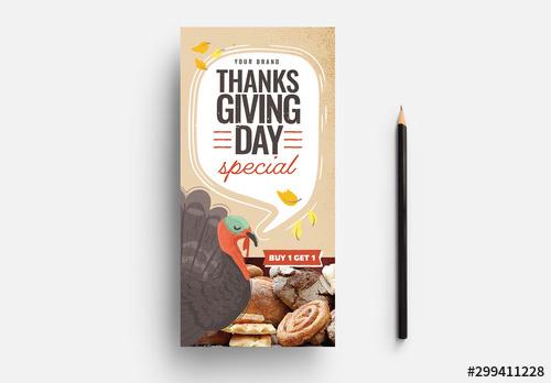 Thanksgiving Flyer Template - 299411228 - 299411228