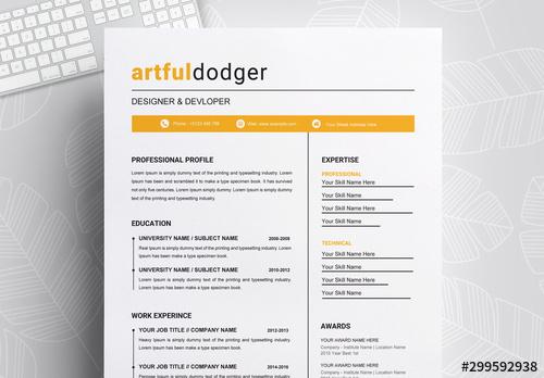 Orange Resume Layout - 299592938 - 299592938