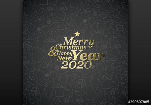 Gold and Black Christmas Card Layout - 299607885 - 299607885