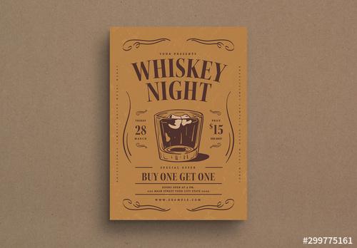 Whiskey Night Event Flyer Layout - 299775161 - 299775161