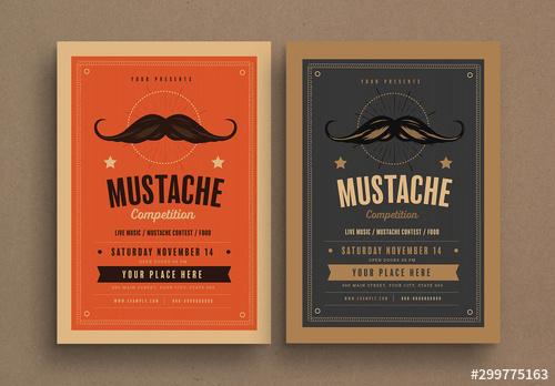 Mustache Competition Event Flyer Layout - 299775163 - 299775163