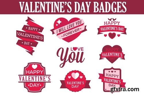 Valentines day badges