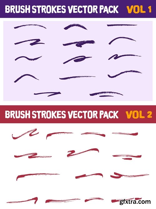 Vector set of Brush Stroke