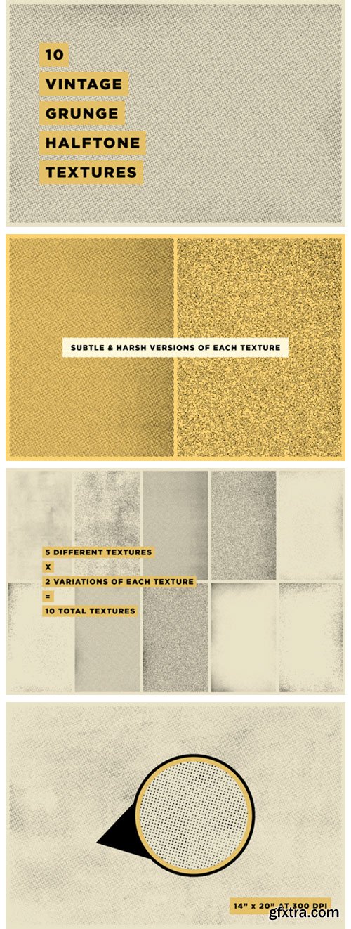 10 Vintage Grunge Halftone Textures 2472842