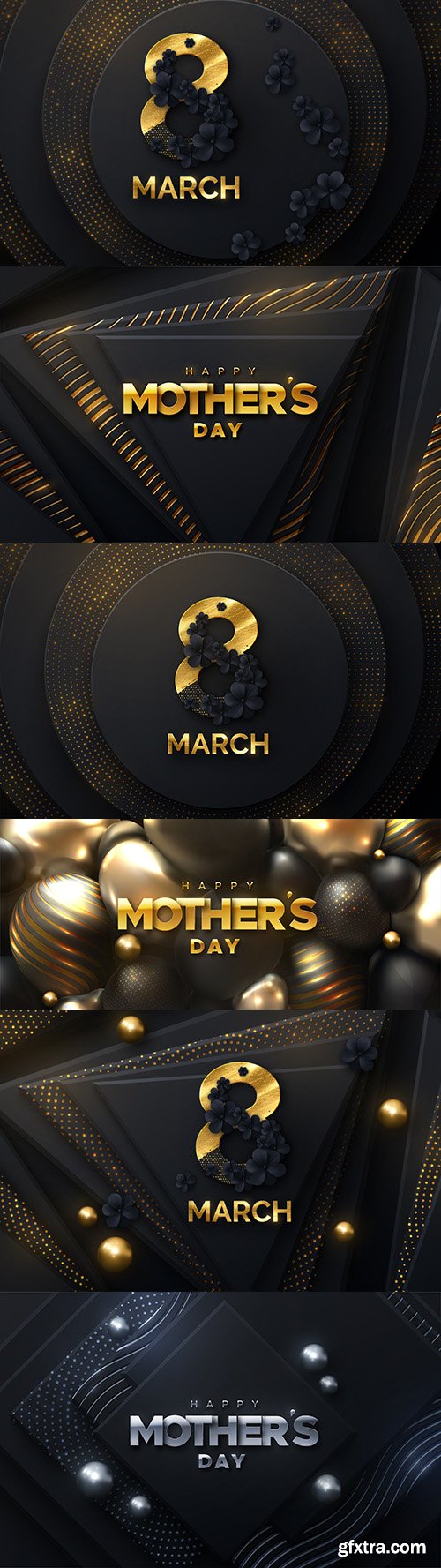 Mother\'s day and March 8 dark gold design