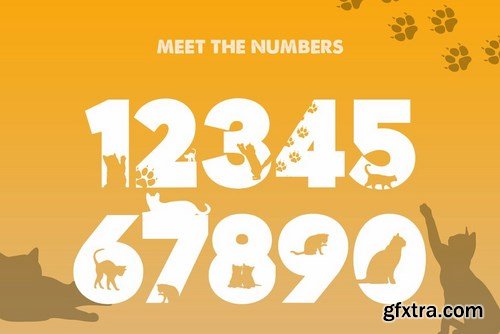 CM - Kittens Silhouette Font 4458319