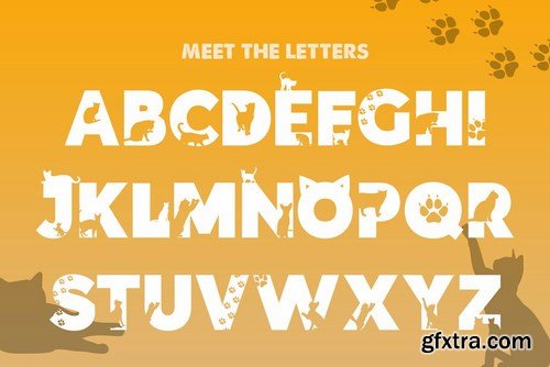 CM - Kittens Silhouette Font 4458319