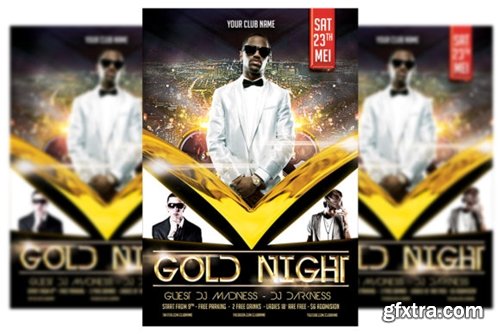 Gold Party Flyer Template