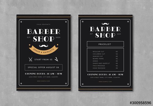 Barber Shop Flyer Layout - 300958596 - 300958596