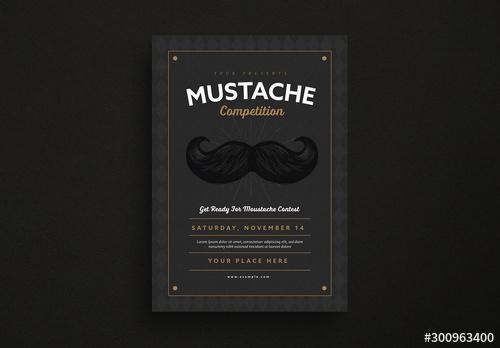 Black Mustache Competition Flyer Layout - 300963400 - 300963400