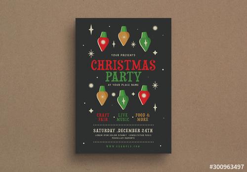 Christmas Party Flyer Layout - 300963497 - 300963497