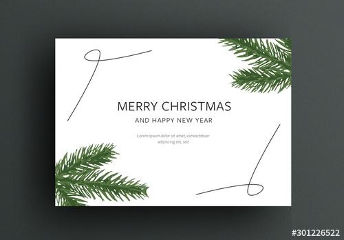 Minimalist Christmas Card Layout - 301226522 - 301226522