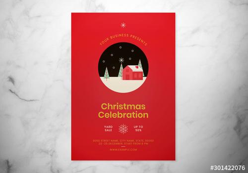 Red Christmas Flyer Layout - 301422076 - 301422076