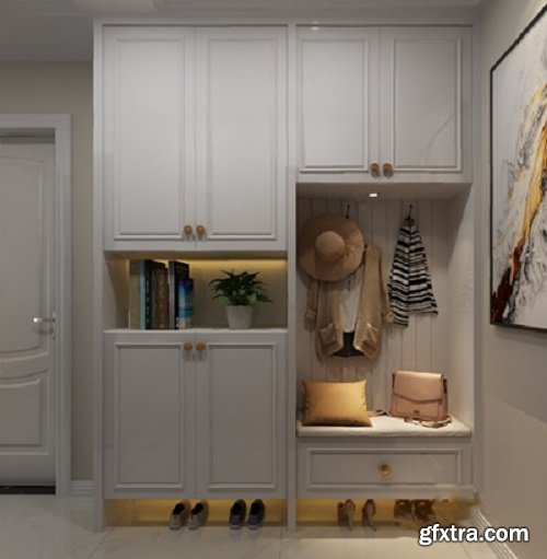 Modern shoe cabinet 3D model