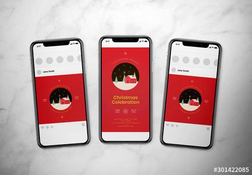 Red Christmas Social Media Layout Set - 301422085 - 301422085