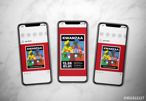 Kwanzaa Event Social Media Layout Set - 301422127 - 301422127