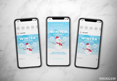 Winter Festival Social Media Layout Set - 301422150 - 301422150