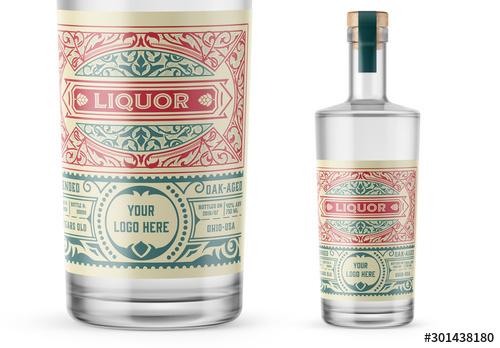 Vintage Liquor Label Packaging Layout  - 301438180 - 301438180