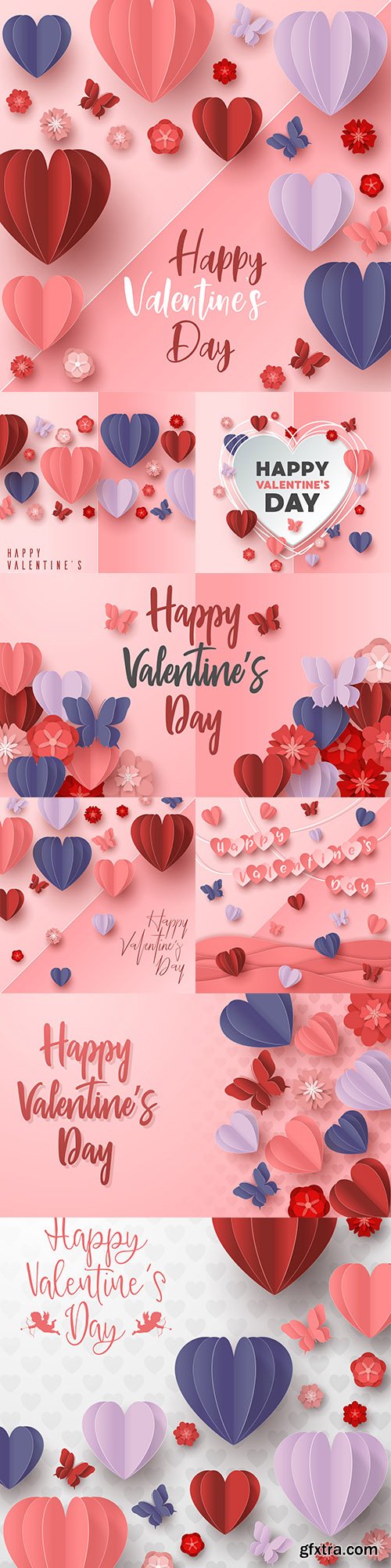 Happy Valentine\'s Day romantic decorative illustrations 21