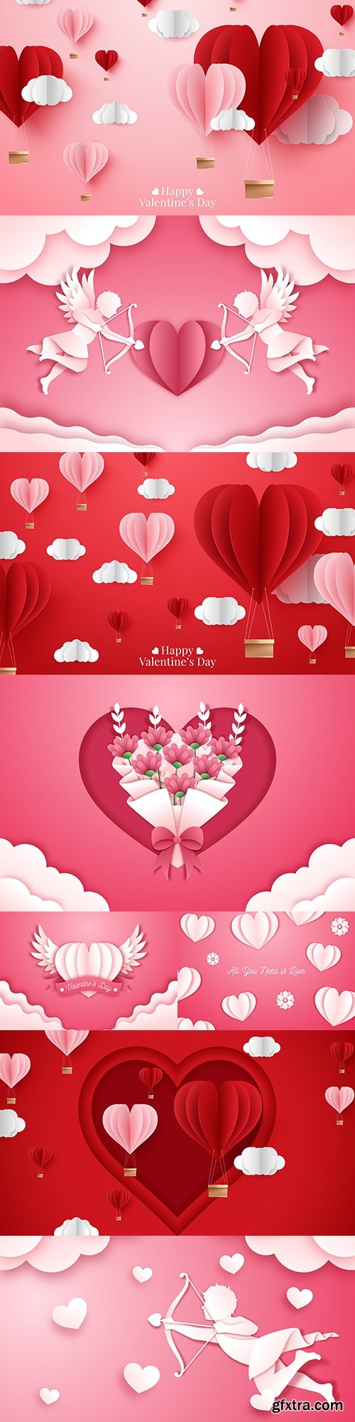 Happy Valentine\'s Day romantic decorative illustrations 23