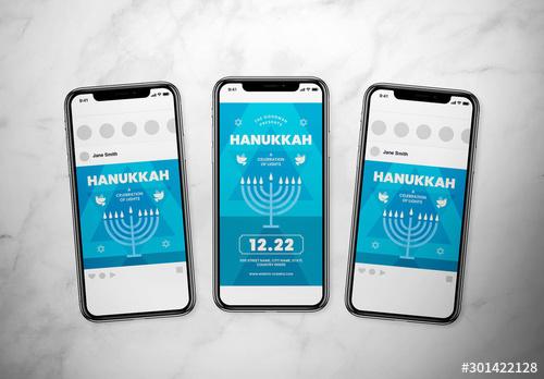 Hanukkah Event Social Media Layout Set - 301422128 - 301422128