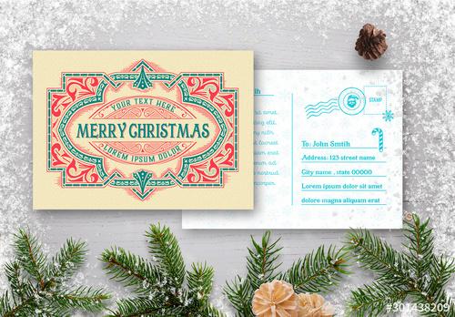 Winter Holidays Greeting Card Layout - 301438209 - 301438209