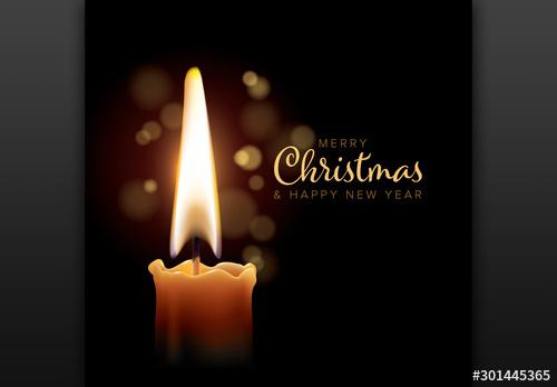 Christmas Flyer Layout with Candle Image - 301445365 - 301445365