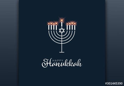 Happy Hanukkah Card Layout - 301445390 - 301445390