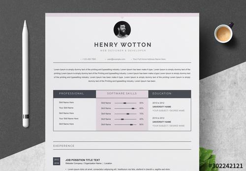 Resume Layout with Lilac Element - 302242121 - 302242121