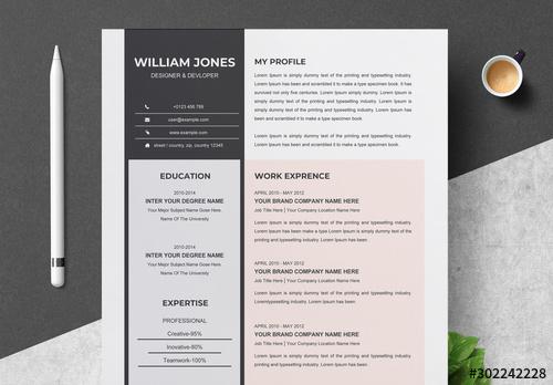 Resume Layout with Pastel Colors - 302242228 - 302242228