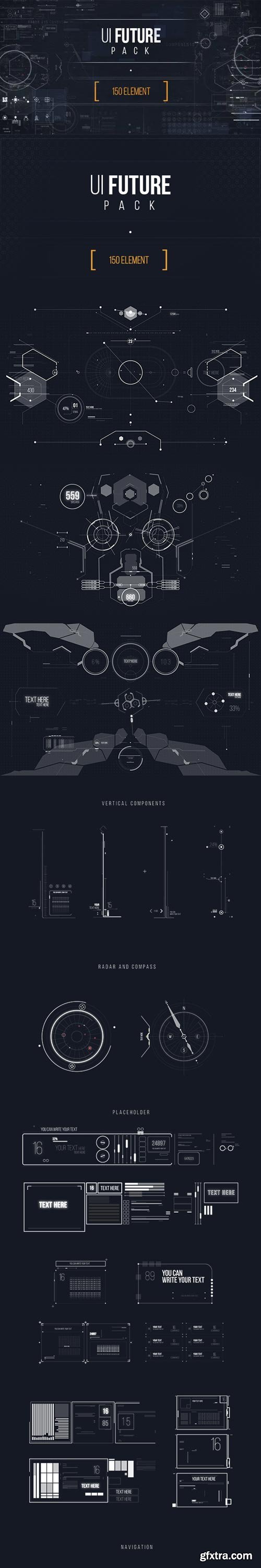 Videohive - UI FUTURE PACK Footage Pack/ Ultimate Interface Screens/ Icons/ Target/ Grid/ Sci-fi and Technology - 17465573