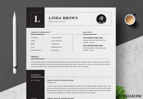 Resume Layout with Black Accents - 302242356 - 302242356