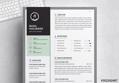 Black and White Resume Layout with Border - 302242467 - 302242467