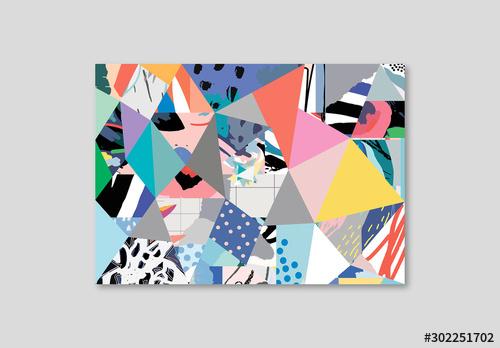 Modern Poster Layout of Abstract Colorful Shapes - 302251702 - 302251702