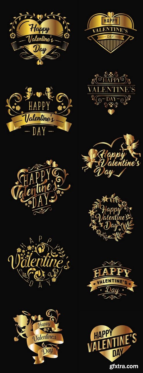 Logo slogan flyer card valentines day vector image 11 EPS