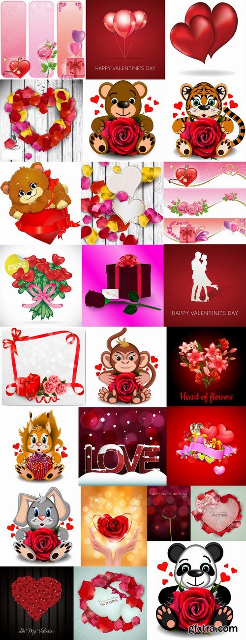 Flyer gift card Valentines Day invitation card vector image 7-25 EPS