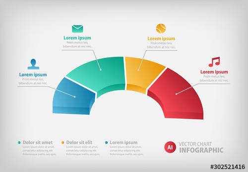 Multicolored Vector Chart Infographic Layout - 302521416 - 302521416