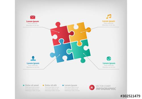 Multicolored Vector Chart Infographic Layout - 302521479 - 302521479