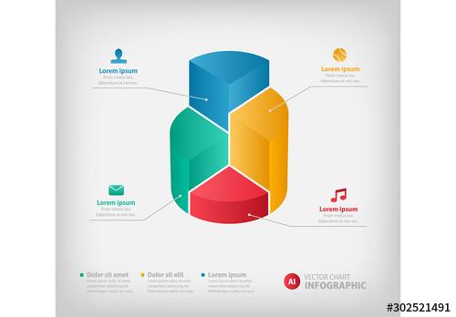 Multicolored Vector Chart Infographic Layout - 302521491 - 302521491