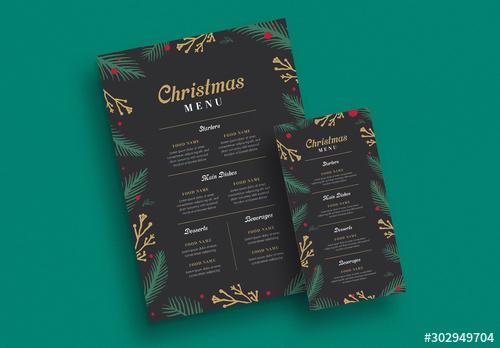 Christmas Themed Menu Layout - 302949704 - 302949704